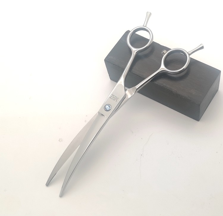 Foarfece de îngrijire a câinilor cu lame curbate pentru tunderea și modelarea blănii