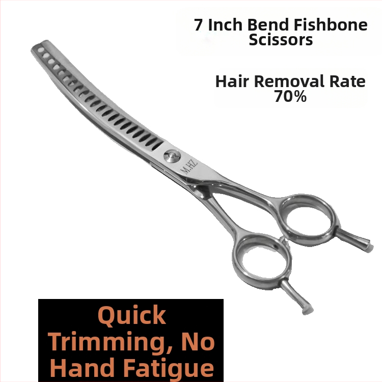 Foarfece de îngrijire a câinilor cu lame curbate pentru tunderea și modelarea blănii