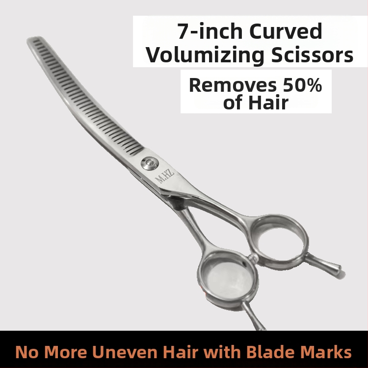 Foarfece de îngrijire a câinilor cu lame curbate pentru tunderea și modelarea blănii