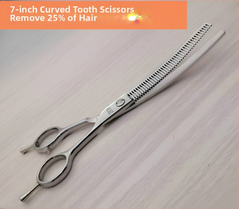 Foarfece de îngrijire a câinilor cu lame curbate pentru tunderea și modelarea blănii