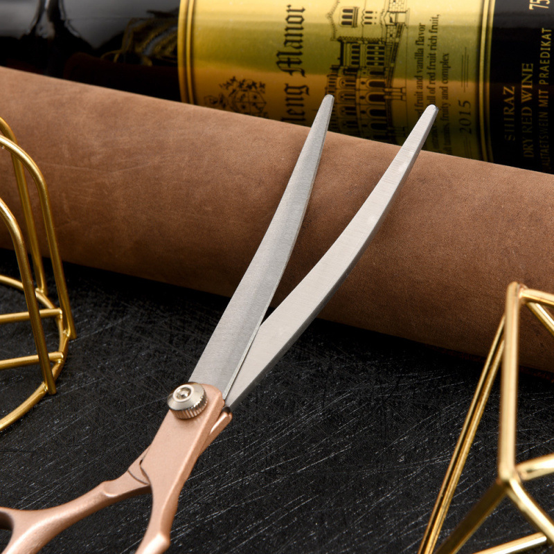 Set de foarfeci pentru îngrijirea animalelor de companie – profesional, pentru tunderea blănii câinelui, cu foarfeci curbe, foarfeci cu dinți și foarfeci drepte