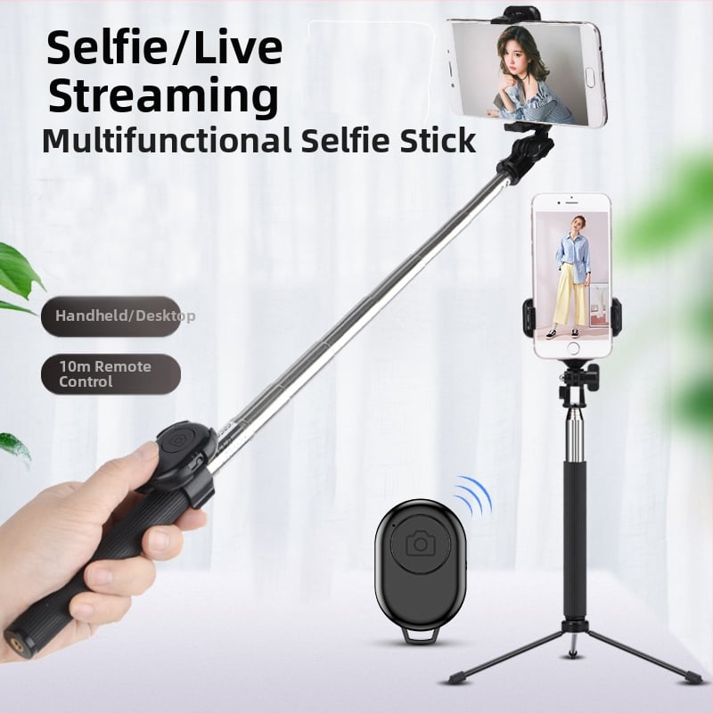 Selfie stick C8 ar Bluetooth, LED apgaismojumu un tālvadību – nerūsējošā tērauda telefona monopods