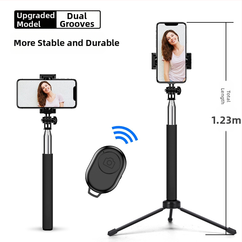 Selfie stick C8 ar Bluetooth, LED apgaismojumu un tālvadību – nerūsējošā tērauda telefona monopods