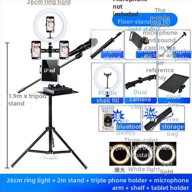Deer podlahový držiak na telefón – trojnožný statív pre livestream, plastový, jednoduchý štýl