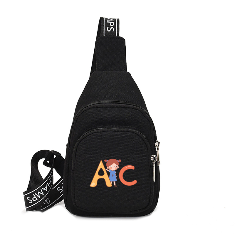 Dječja crossbody torba, Korejski stil, Gradska jednostavnost, Oxford tkanina, Zip zatvarač, Unutarnji džep sa zatvaračem, Bez podloge, Za svakodnevnu upotrebu