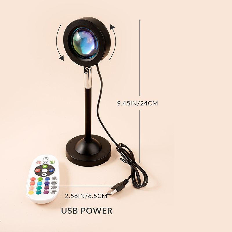 RGB mini saullēkts lampiņa fotografēšanai un tiešraidei — USB barošana, attālo kontroles vadība, 5V, 3W, galda stilisks