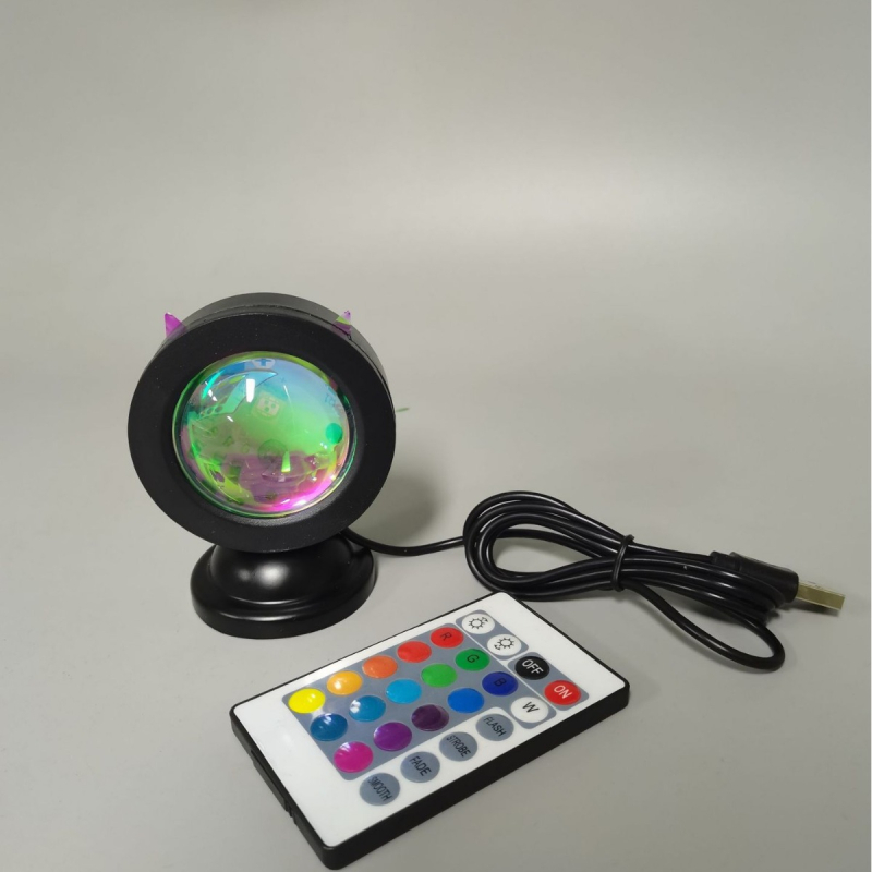 RGB mini saullēkts lampiņa fotografēšanai un tiešraidei — USB barošana, attālo kontroles vadība, 5V, 3W, galda stilisks