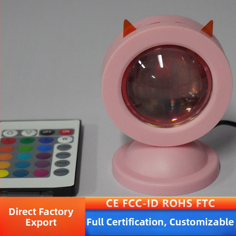 RGB mini saullēkts lampiņa fotografēšanai un tiešraidei — USB barošana, attālo kontroles vadība, 5V, 3W, galda stilisks