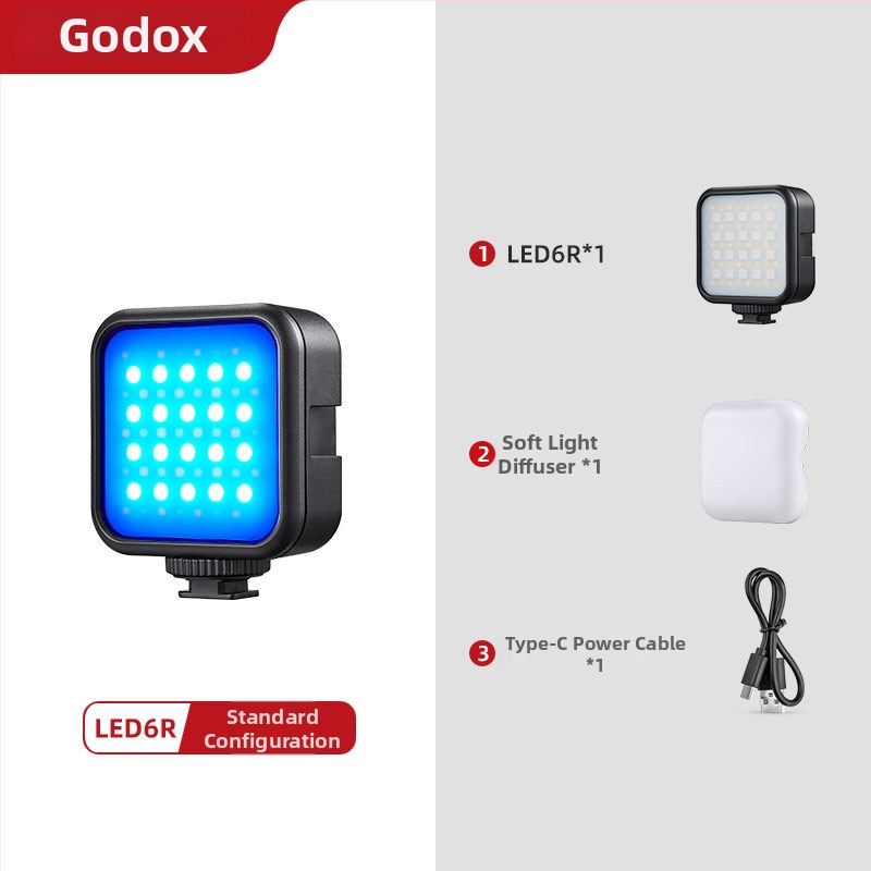Mini LED rasvjeta za dopunu, Model 6R, ručni uređaj s ugrađenom baterijom, za Live fotografiju (6W, 5V 2A)