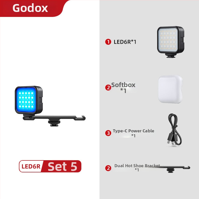 Mini LED rasvjeta za dopunu, Model 6R, ručni uređaj s ugrađenom baterijom, za Live fotografiju (6W, 5V 2A)