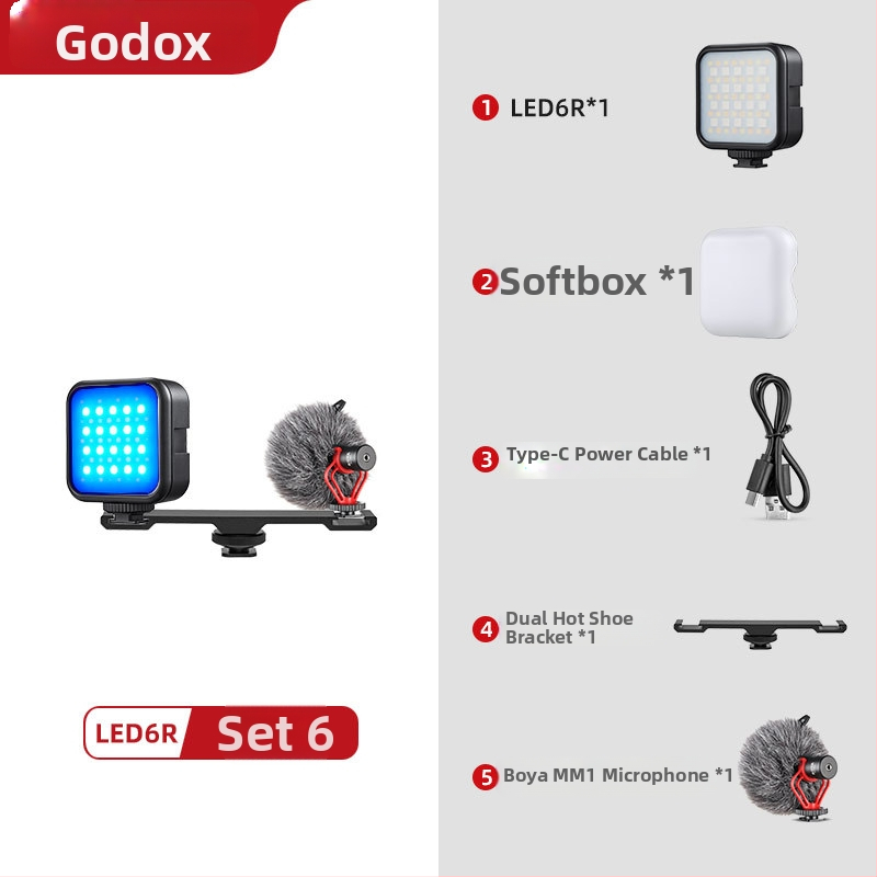 Mini LED rasvjeta za dopunu, Model 6R, ručni uređaj s ugrađenom baterijom, za Live fotografiju (6W, 5V 2A)
