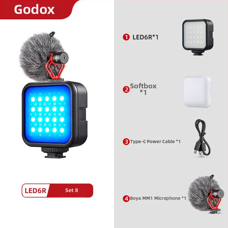 Mini LED rasvjeta za dopunu, Model 6R, ručni uređaj s ugrađenom baterijom, za Live fotografiju (6W, 5V 2A)