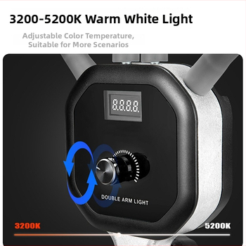 Beiyang LED Φωτιστικό Φωτογράφισης με Διπλή Κεφαλή, 50W, 100–250V, 3200–5600K, Ρυθμιζόμενο Φως, Ρυθμιση Φωτεινότητας