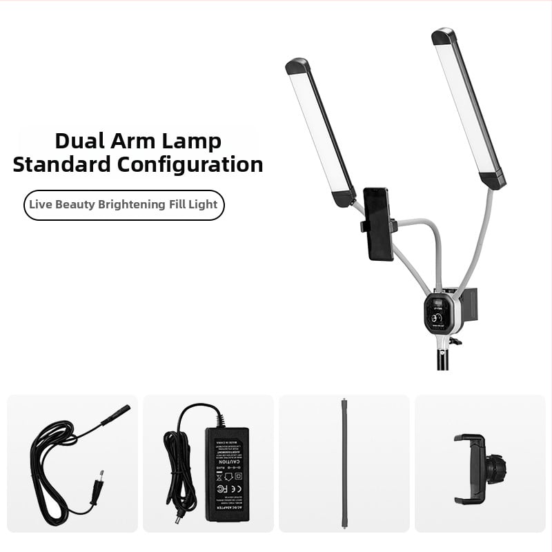 Beiyang LED Φωτιστικό Φωτογράφισης με Διπλή Κεφαλή, 50W, 100–250V, 3200–5600K, Ρυθμιζόμενο Φως, Ρυθμιση Φωτεινότητας