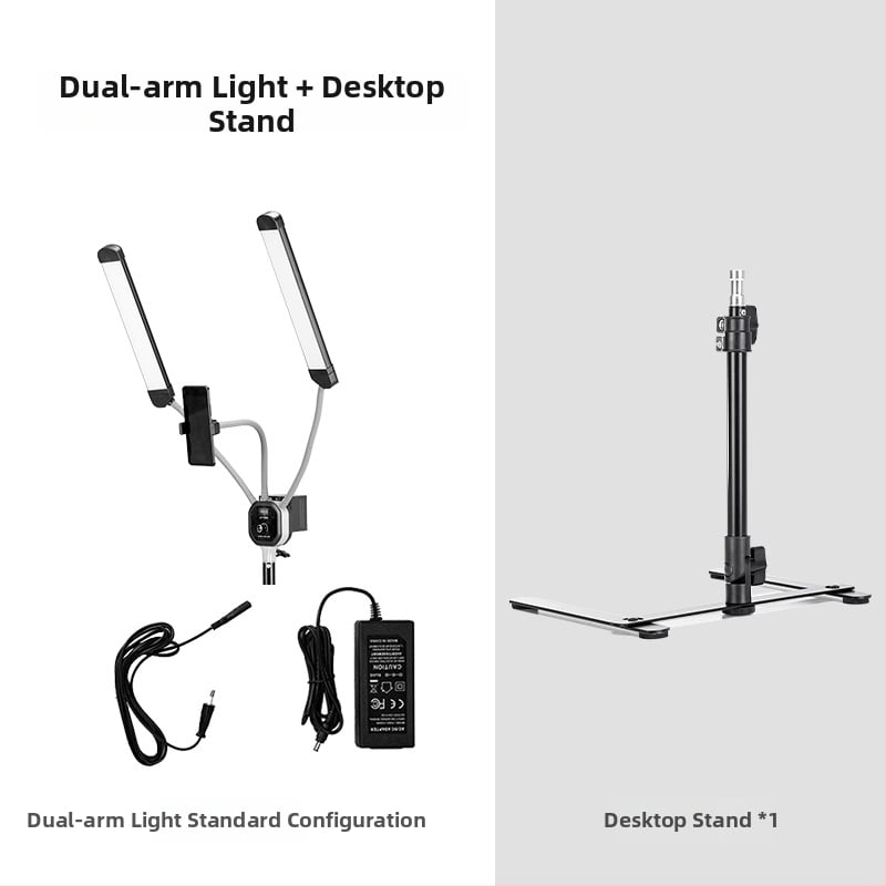 Beiyang LED Φωτιστικό Φωτογράφισης με Διπλή Κεφαλή, 50W, 100–250V, 3200–5600K, Ρυθμιζόμενο Φως, Ρυθμιση Φωτεινότητας