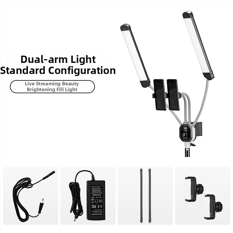 Beiyang LED Φωτιστικό Φωτογράφισης με Διπλή Κεφαλή, 50W, 100–250V, 3200–5600K, Ρυθμιζόμενο Φως, Ρυθμιση Φωτεινότητας