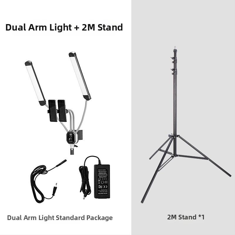 Beiyang LED Φωτιστικό Φωτογράφισης με Διπλή Κεφαλή, 50W, 100–250V, 3200–5600K, Ρυθμιζόμενο Φως, Ρυθμιση Φωτεινότητας