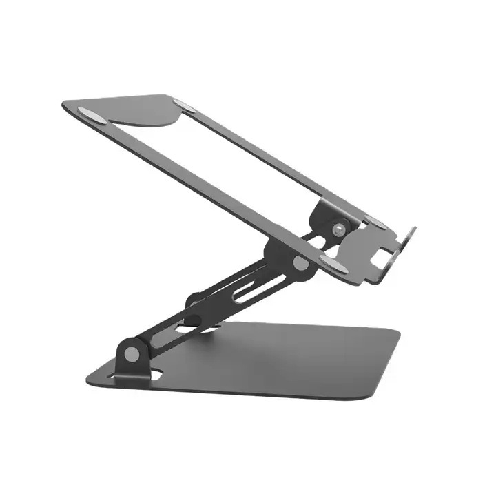 Sklopný stojan na notebook a tablet, 360° otáčavý kovový rám, JT16-R, karbónová oceľ, nastaviteľný uhol, odvádzanie tepla, pre zariadenia 10–17 palcov