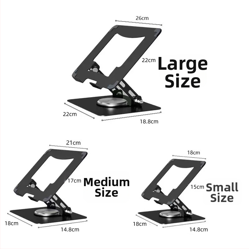 Sklopný stojan na notebook a tablet, 360° otáčavý kovový rám, JT16-R, karbónová oceľ, nastaviteľný uhol, odvádzanie tepla, pre zariadenia 10–17 palcov