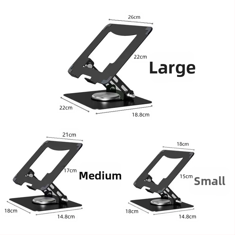 Sklopný stojan na notebook a tablet, 360° otáčavý kovový rám, JT16-R, karbónová oceľ, nastaviteľný uhol, odvádzanie tepla, pre zariadenia 10–17 palcov