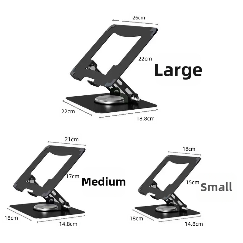 Sklopný stojan na notebook a tablet, 360° otáčavý kovový rám, JT16-R, karbónová oceľ, nastaviteľný uhol, odvádzanie tepla, pre zariadenia 10–17 palcov