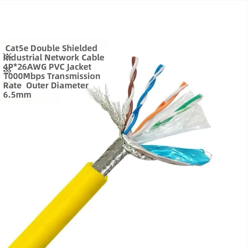 Cablu Ethernet industrial CAT5/6, flexibilitate înaltă, 8 conductori, ecranare dublă, compatibil drag-chain, aplicații servo