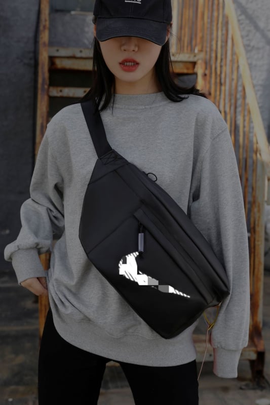 Geantă de talie din nylon, rezistentă la uzură, capacitate mare, crossbody, unisex, pentru activități în aer liber