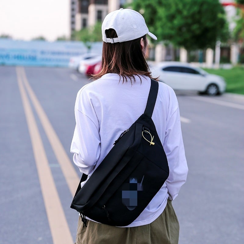 Geantă de talie din nylon, rezistentă la uzură, capacitate mare, crossbody, unisex, pentru activități în aer liber