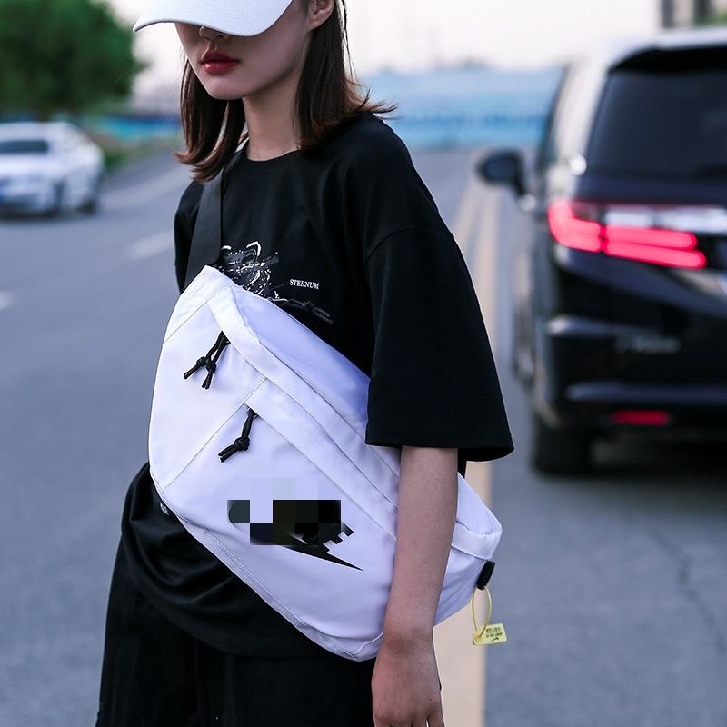 Geantă de talie din nylon, rezistentă la uzură, capacitate mare, crossbody, unisex, pentru activități în aer liber