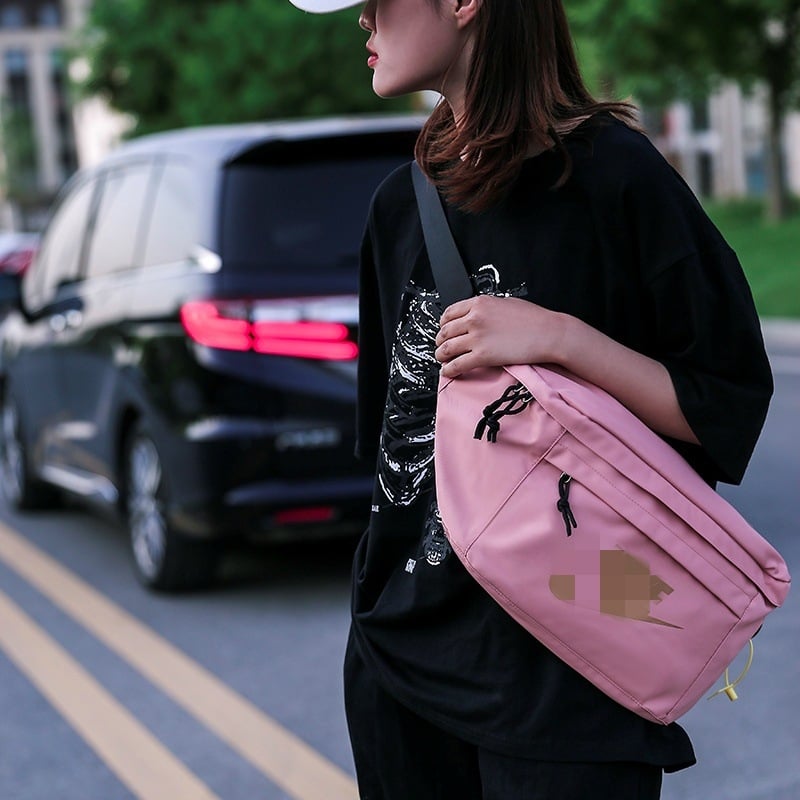 Geantă de talie din nylon, rezistentă la uzură, capacitate mare, crossbody, unisex, pentru activități în aer liber