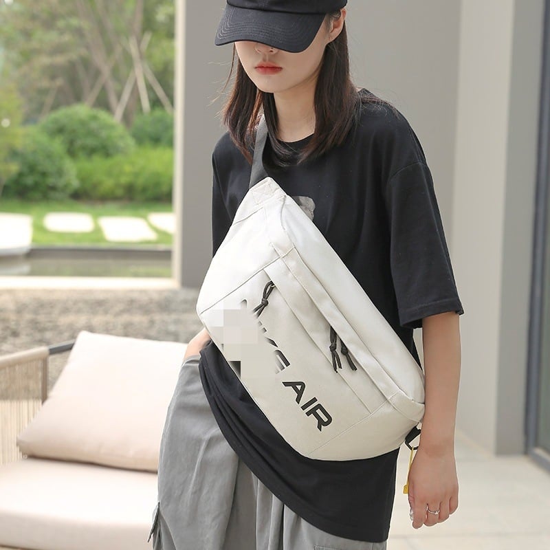 Geantă de talie din nylon, rezistentă la uzură, capacitate mare, crossbody, unisex, pentru activități în aer liber