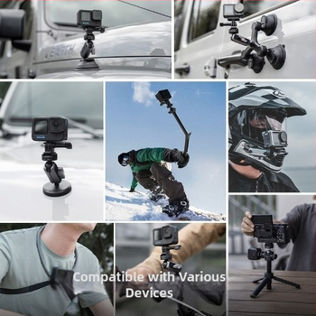 PGYTECH CapLock komplet za brzo oslobađanje za univerzalne sportske kamere, uključuje usisni držač, držač kacige i trokutasti selfie štap (model P-CG-141)