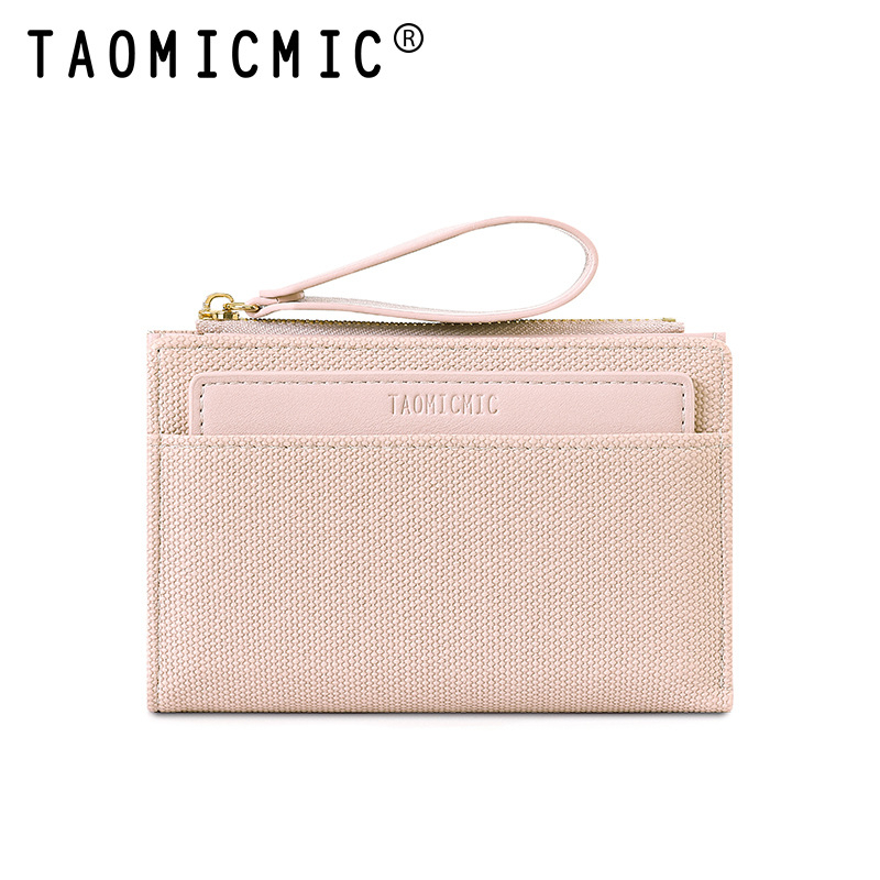 Portofel pentru carduri din PU, cu fermoar și curea pentru încheietură, compartiment pentru monede cu capacitate mare, căptușeală din poliester