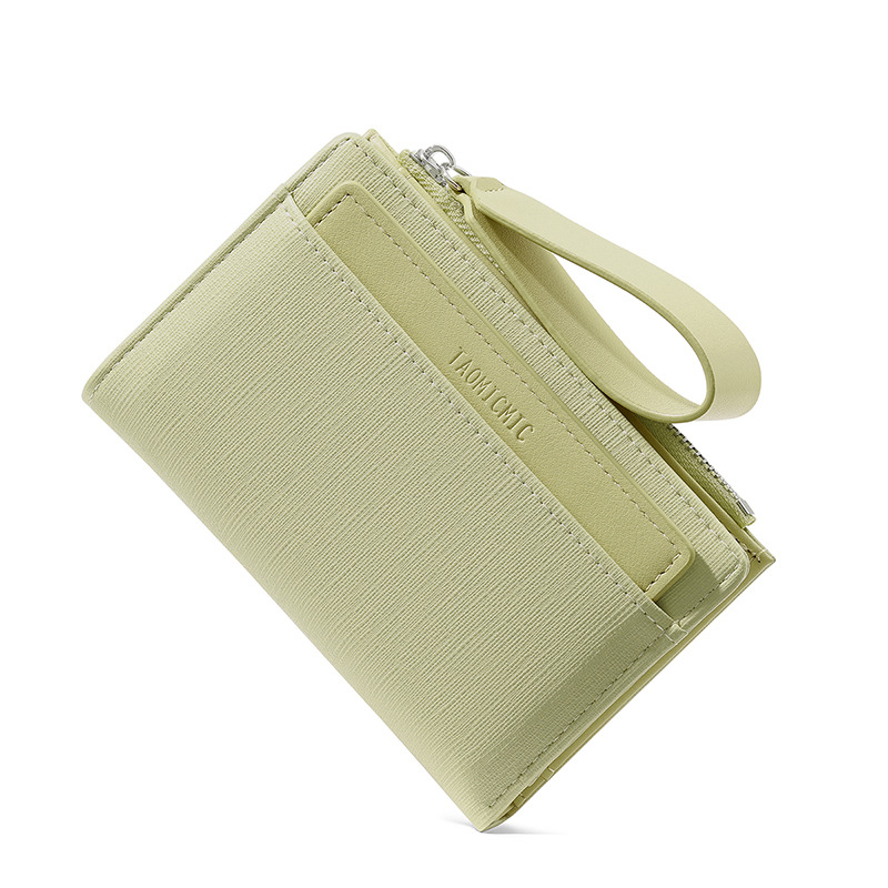 Portofel pentru carduri din PU, cu fermoar și curea pentru încheietură, compartiment pentru monede cu capacitate mare, căptușeală din poliester