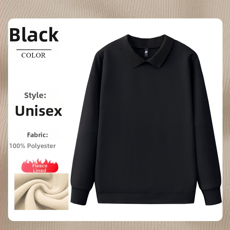 Суитшърт за маникюрен салон - работно облекло с рекламно лого, дълъг ръкав, без качулка, странични джобове, тъкан: корейска памук/полиестер смес