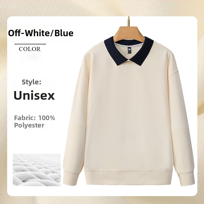 Суитшърт за маникюрен салон - работно облекло с рекламно лого, дълъг ръкав, без качулка, странични джобове, тъкан: корейска памук/полиестер смес