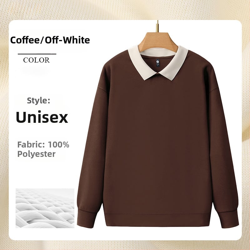 Суитшърт за маникюрен салон - работно облекло с рекламно лого, дълъг ръкав, без качулка, странични джобове, тъкан: корейска памук/полиестер смес