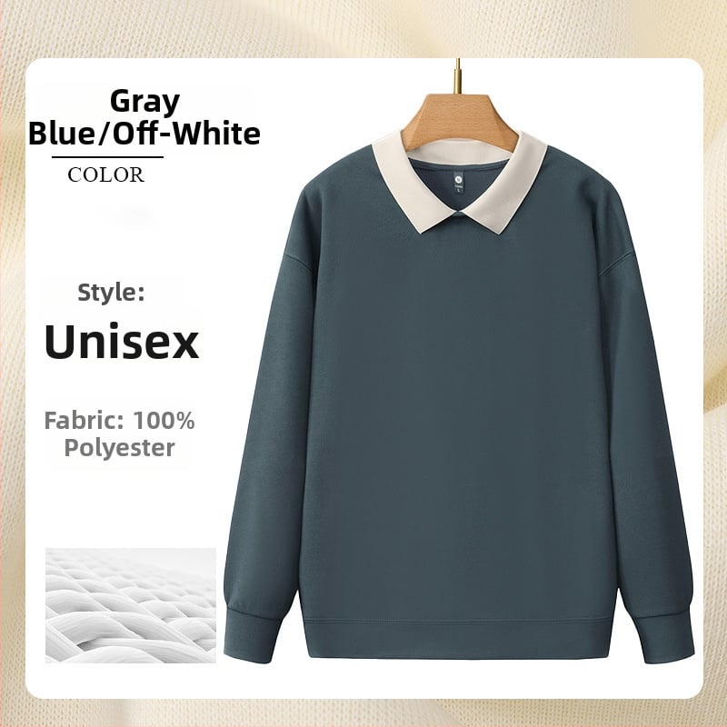 Суитшърт за маникюрен салон - работно облекло с рекламно лого, дълъг ръкав, без качулка, странични джобове, тъкан: корейска памук/полиестер смес