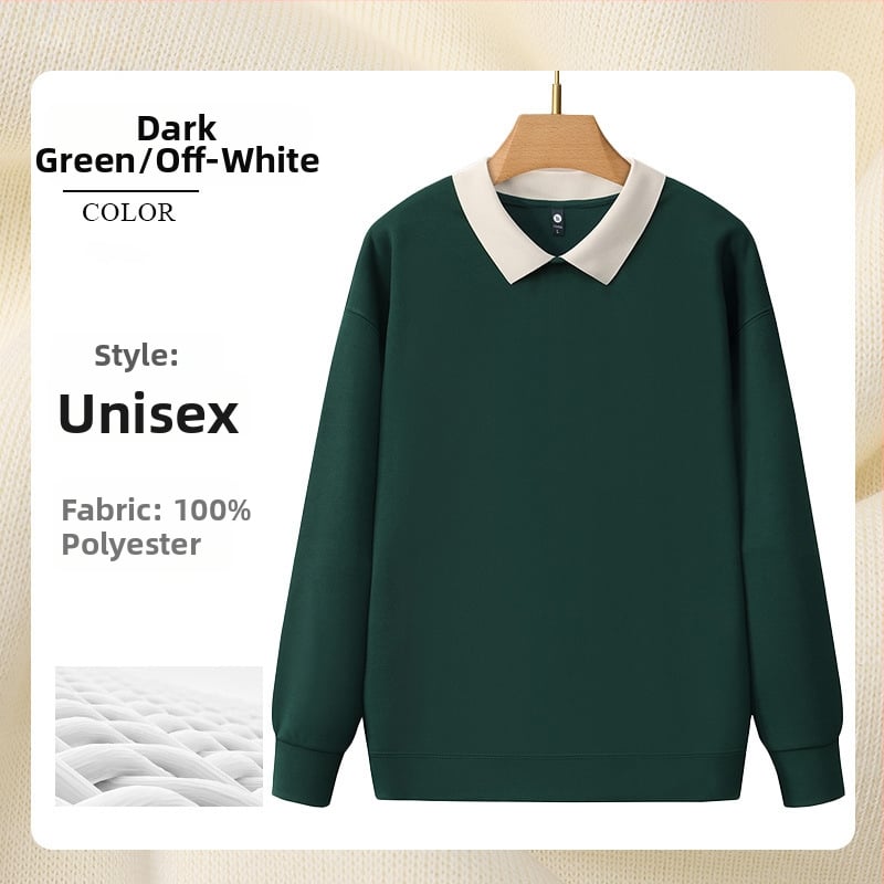 Суитшърт за маникюрен салон - работно облекло с рекламно лого, дълъг ръкав, без качулка, странични джобове, тъкан: корейска памук/полиестер смес