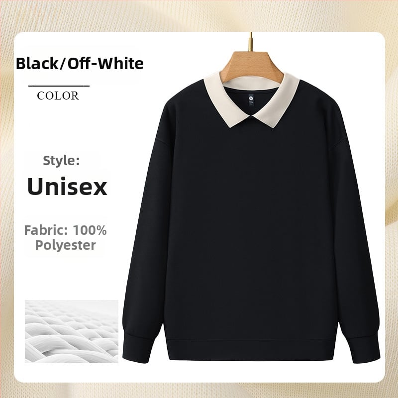 Суитшърт за маникюрен салон - работно облекло с рекламно лого, дълъг ръкав, без качулка, странични джобове, тъкан: корейска памук/полиестер смес