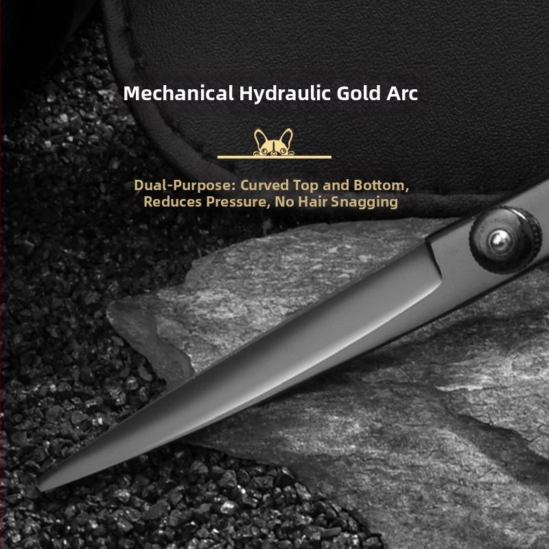 Dzīvnieku kopšanas šķēres – izliektas suņu šķēres, profesionāla kvalitāte, nerūsējošais tērauds 4Cr, Sillyfu