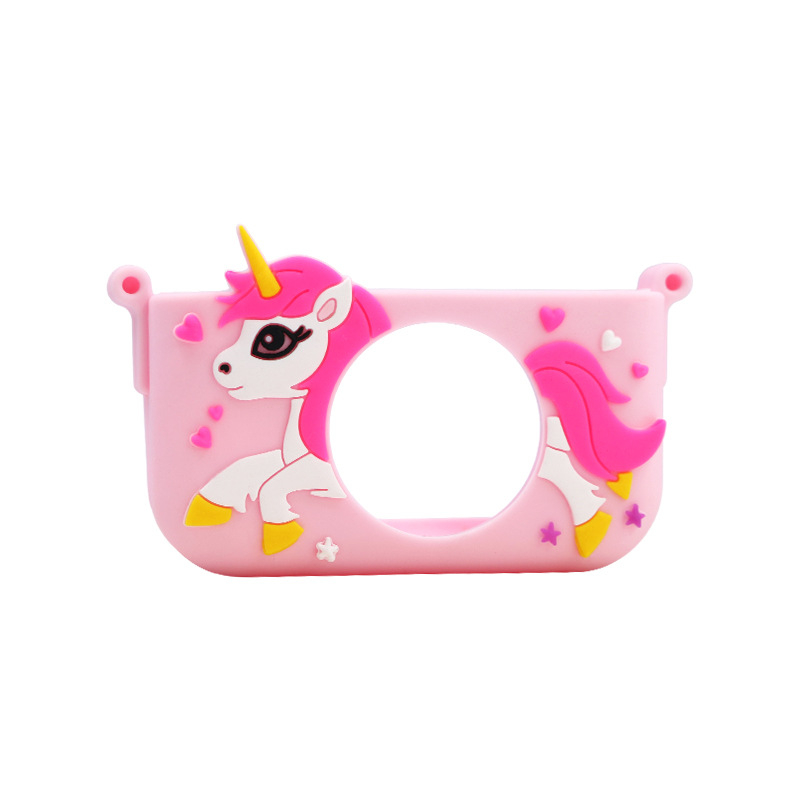 Carcasă mini pentru cameră pentru copii – unicorn astronaut, silicon, protecție anti-cadere, LCD de 1 inch, sub 1 MP