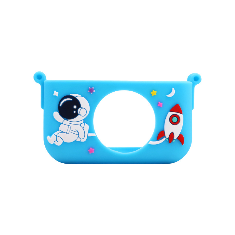 Carcasă mini pentru cameră pentru copii – unicorn astronaut, silicon, protecție anti-cadere, LCD de 1 inch, sub 1 MP