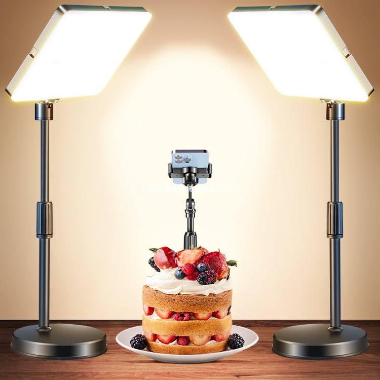 Food tablet light - iluminare desktop LED pentru fotografierea mâncării, fibră de carbon, compatibilitate universală