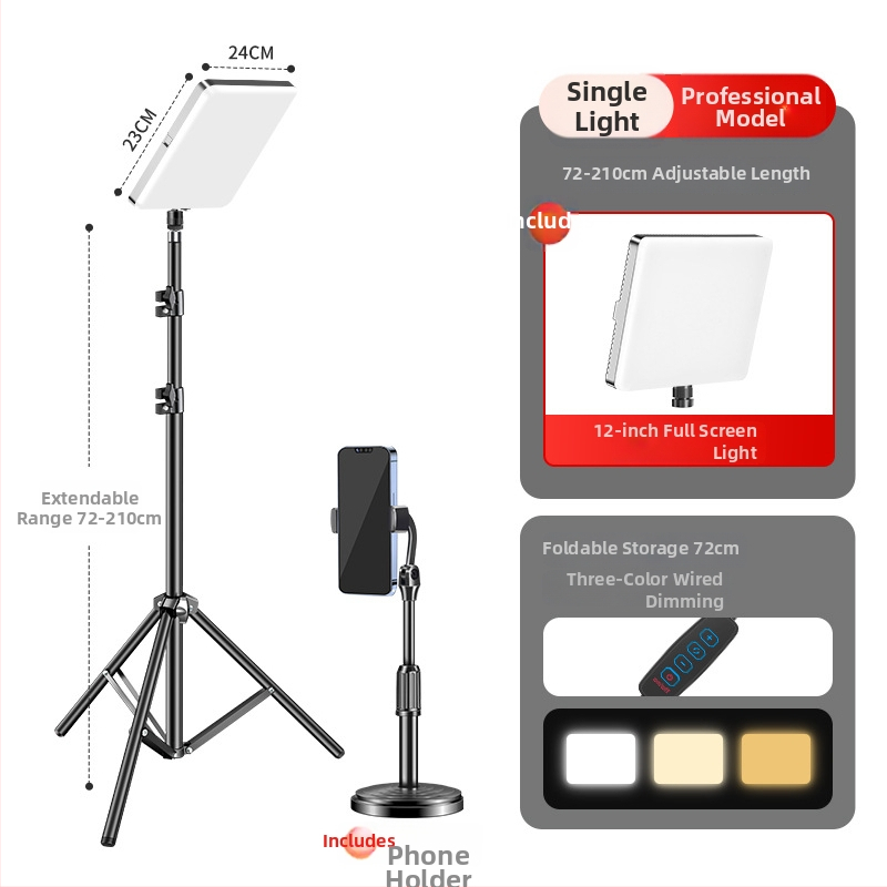 Food tablet light - iluminare desktop LED pentru fotografierea mâncării, fibră de carbon, compatibilitate universală