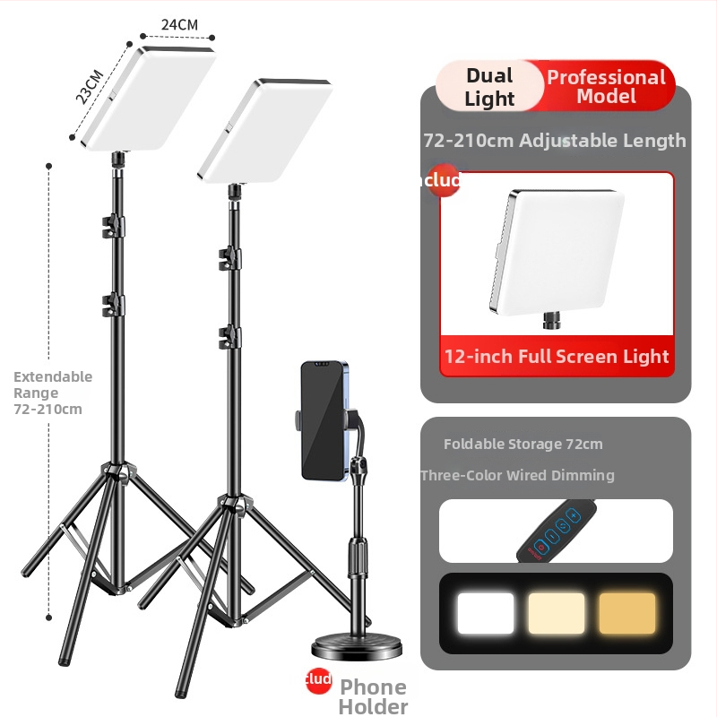 Food tablet light - iluminare desktop LED pentru fotografierea mâncării, fibră de carbon, compatibilitate universală