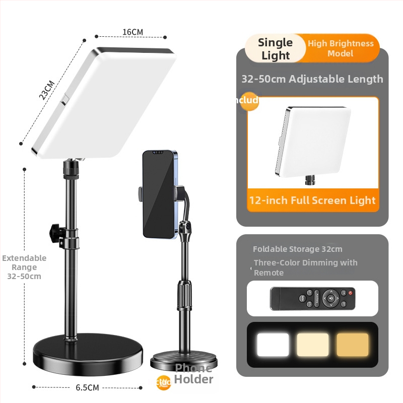 Food tablet light - iluminare desktop LED pentru fotografierea mâncării, fibră de carbon, compatibilitate universală