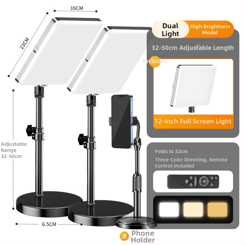 Food tablet light - iluminare desktop LED pentru fotografierea mâncării, fibră de carbon, compatibilitate universală