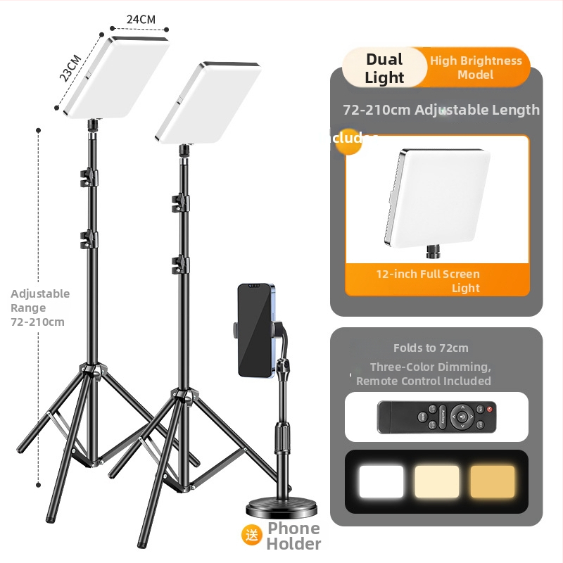 Food tablet light - iluminare desktop LED pentru fotografierea mâncării, fibră de carbon, compatibilitate universală