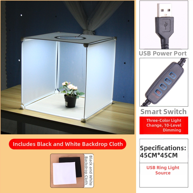 LED svetelná krabica na fotografovanie šperkov s jemným osvetlením pre video